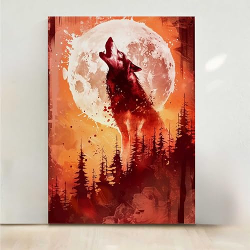 Diamond Painting Erwachsene Wolf Diamant Painting Bilder Tier 5D DIY Mosaikherstellung Basteln Erwachsene Anfänger Set für Heim Schlafzimmer Deko Wohnzimmer, Geschenke für Frauen 60x80cm PjY8032 7-3 von RNXAOPEN