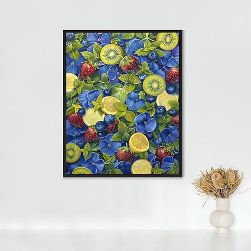 Diamond Painting Essen, Diamond Painting Erwachsene Obst Bastelset, DIY Diamant Malerei Runder Vollbohrer Diamanten Kinder Malerei Stickerei Kreuzstich Dekoration, Geschenk 60 x 80 cm PJY5 7-1 von RNXAOPEN