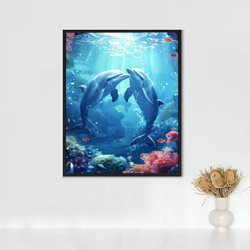 Diamond Painting Meereslebewesen, Diamond Painting Erwachsene Killerwal Bastelset, DIY Diamant Malerei Runder Vollbohrer Diamanten Kinder Malerei Stickerei Kreuzstich, Geschenk (90x120cm) PJY9 9-X von RNXAOPEN