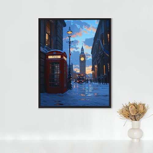 Diamond Painting Stadt, Diamond Painting Erwachsene HöHle Bastelset, DIY Diamant Malerei Runder Vollbohrer Diamanten Kinder Malerei Stickerei Kreuzstich Dekoration, Geschenk 80 x 100 cm PJY7 2-Z von RNXAOPEN