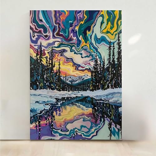 Landschaft Diamond Painting, 5D Aurora Diamond Painting Erwachsene Diamant Malerei DIY Steine Kristall Kunst Bastelnset Erwachsene Anfänger Set, zur Zimmer Wanddeko, Geschenke 40x50cm PjY1845 5-1 von RNXAOPEN