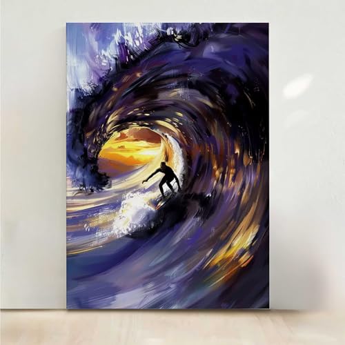 Meereswellen Diamond Painting, 5D Mann Diamond Painting Erwachsene Diamant Malerei DIY Steine Kristall Kunst Bastelnset Erwachsene Anfänger Set, zur Zimmer Wanddeko, Geschenke 30x40cm PjY5357 5-Y von RNXAOPEN