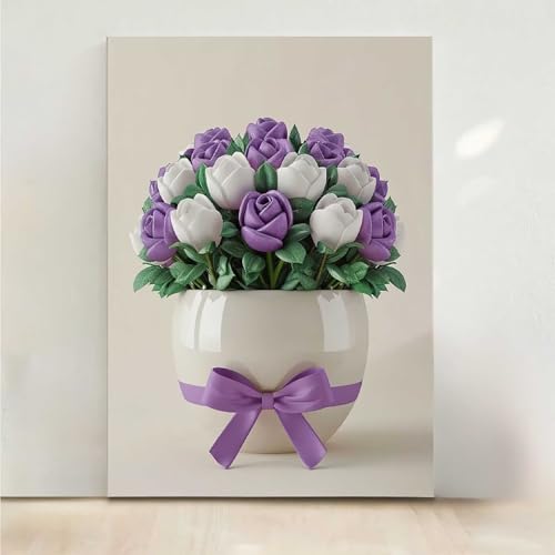 RNXAOPEN Blumen Diamond Painting, 5D Blume Diamond Painting Erwachsene Diamant Malerei DIY Steine Kristall Kunst Bastelnset Erwachsene Anfänger Set, zur Zimmer Wanddeko, Geschenke 50x65cm PjY3371 7-C von RNXAOPEN
