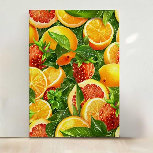 RNXAOPEN Diamond Painting Erwachsene BläTter Diamant Painting Bilder Obst 5D DIY Mosaikherstellung Basteln Erwachsene Anfänger Set für Heim Schlafzimmer Deko Wohnzimmer, Geschenke 50x65cm PjY3468 Y-A von RNXAOPEN