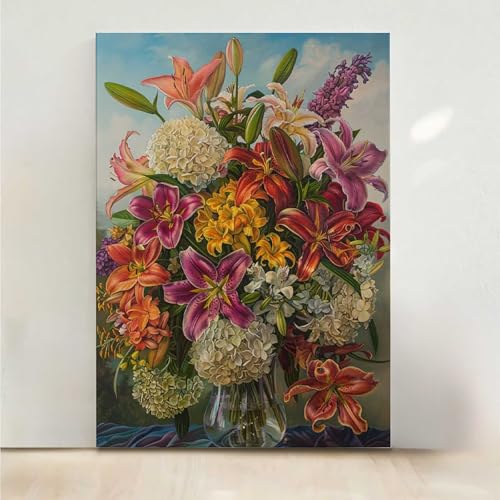 RNXAOPEN Diamond Painting Erwachsene Blume Diamant Painting Bilder Blumen 5D DIY Mosaikherstellung Basteln Erwachsene Anfänger Set für Heim Schlafzimmer Deko Wohnzimmer, Geschenke 50x65CM PjY3438 P-Q von RNXAOPEN