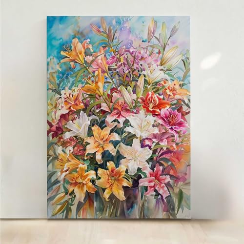 RNXAOPEN Diamond Painting Erwachsene Blumen Diamant Painting Bilder Blume 5D DIY Mosaikherstellung Basteln Erwachsene Anfänger Set für Heim Schlafzimmer Deko Wohnzimmer, Geschenke 60x80CM PjY3256 F-U von RNXAOPEN