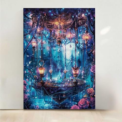 RNXAOPEN Diamond Painting Erwachsene Blumen Diamant Painting Bilder Blume 5D DIY Mosaikherstellung Basteln Erwachsene Anfänger Set für Heim Schlafzimmer Deko Wohnzimmer, Geschenke 60x80CM PjY5244 Z-6 von RNXAOPEN