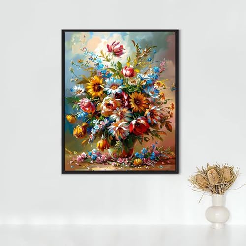 RNXAOPEN Diamond Painting Erwachsene Halo Diamond Painting Vase DIY Vollbohrer Diamant Malerei Set Anfänger, Diamant Kunst Malerei Stickerei Set, Wanddeko und Zimmer Deko, Geschenke 80x100cm PJY7 5-1 von RNXAOPEN