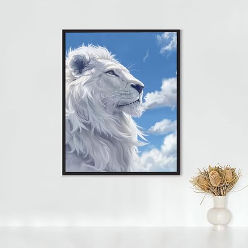 RNXAOPEN Diamond Painting Erwachsene Tier Diamond Painting LöWe DIY Vollbohrer Diamant Malerei Set Anfänger, Diamant Kunst Malerei Stickerei Set, Wanddeko und Zimmer Deko, Geschenke 80x100CM PJY7 6-4 von RNXAOPEN