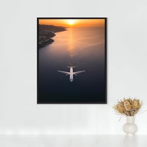 RNXAOPEN Diamond Painting Landschaft, Diamond Painting Erwachsene Flugzeug Bastelset, DIY Diamant Malerei Runder Vollbohrer Diamanten Kinder Malerei Stickerei Kreuzstich, Geschenk (90x120cm) PJY9 W-1 von RNXAOPEN