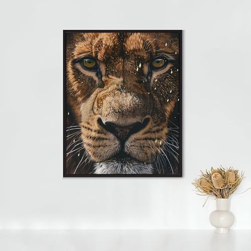 RNXAOPEN Diamond Painting Tier, Diamond Painting Erwachsene LöWe Bastelset, DIY Diamant Malerei Runder Vollbohrer Diamanten Kinder Malerei Stickerei Kreuzstich Dekoration, Geschenk (60x80cm) PJY5 E-4 von RNXAOPEN