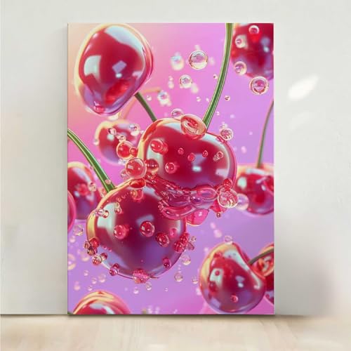 RNXAOPEN Kirsche Diamond Painting, 5D Obst Diamond Painting Erwachsene Diamant Malerei DIY Steine Kristall Kunst Bastelnset Erwachsene Anfänger Set, zur Zimmer Wanddeko, Geschenke 50x65cm PjY3029 9-B von RNXAOPEN