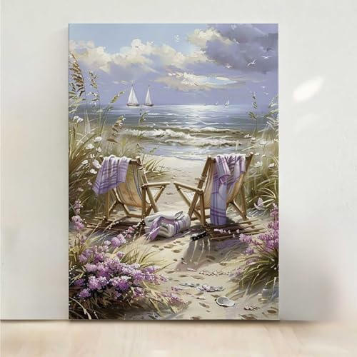 Sea Diamond Painting, 5D Blume Diamond Painting Erwachsene Diamant Malerei DIY Steine Kristall Kunst Bastelnset Erwachsene Anfänger Set, zur Zimmer Wanddeko, Geschenke für Frauen 70x95CM PjY3269 3-B von RNXAOPEN