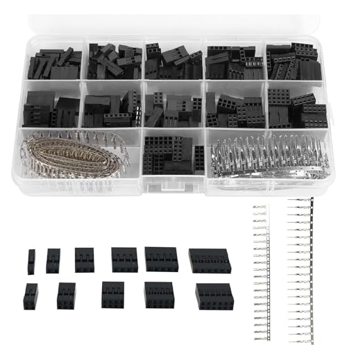 620 Stück 2,54mm Dupont Stecker Kit, Dupont Steckverbinder 1 2 3 4 5 6 Pin JST-SM, Gehäuse-Steckverbinder Dupont-Buchsen-Buchsenleiste Mit Durchsichtiger Kunststoffbox von RNXSIB