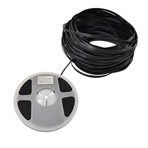 Schwarz mit geripptem Polyethylen-Kunststoff, Rattan, synthetisches Korbgeflecht, Reparaturmaterial für Stricken und Reparaturen, Rattanstuhl, Tischkorb (schwarz mit Rippung, 15 m) von RNY