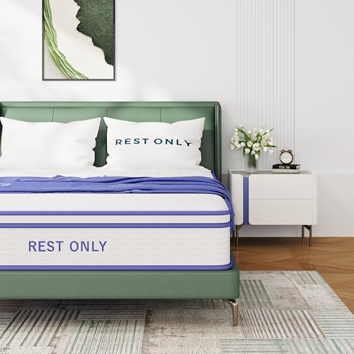 Rest Only Matratze in voller Größe zur Druckentlastung, 30,5 cm Hybrid-Matratze mit individuellem Taschenfederkern für Bewegungsisolierung, volle Matratze mit verbesserter Kantenunterstützung von RO REST ONLY