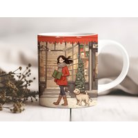Winter Wonderland Stroll - Weihnachtsmädchen & Ihr Pup Becher Festliche Weihnachtstasse Weihnachtsdekor Vintage Weihnachtsgeschenk Winter Wonderland Stroll - Weihnachtsmädchen & Ihr Pup Becher Festliche Weihnachtstasse Weihnachtsdekor Vintage Weihnachtsgeschenk von RO2AM
