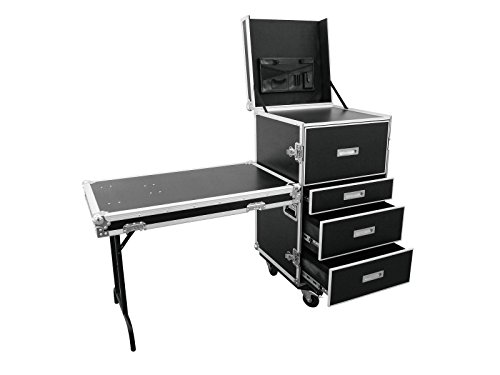 ROADINGER Universal-Schubladen-Case WDS-1 mit Rollen | Flightcase mit integriertem Tisch von ROADINGER