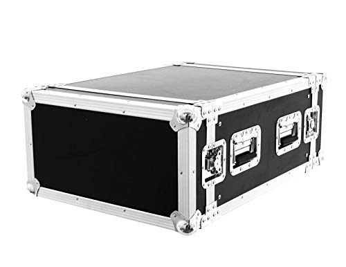 ROADINGER Verstärkerrack PR-2ST, 6HE, 57cm tief | Flightcase für 483-mm-Geräte (19") | mit mehrschichtig verleimtem Holz, schwarz laminiert von ROADINGER