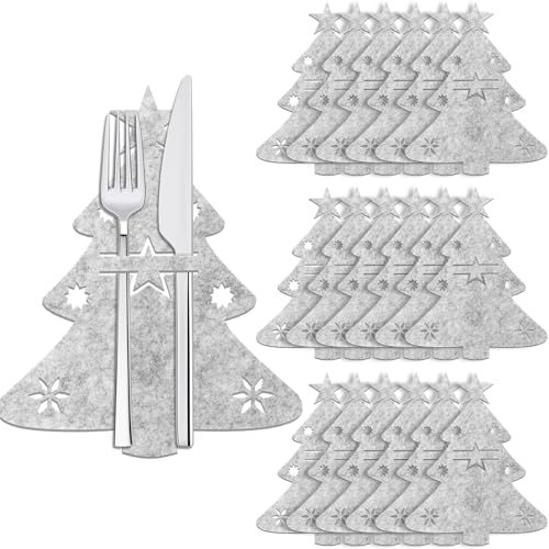 ROADPLUM 18 Stück Besteckhalter Weihnachten Filz, Grau Weihnachtsbaum Bestecktasche Weihnachten Tischdeko Messer Gabeln Löffel Bestecktaschen für Party Weihnachts Tischdeko ROADPLUM 18 Stück Besteckhalter Weihnachten Filz, Grau Weihnachtsbaum Bestecktasche Weihnachten Tischdeko Messer Gabeln Löffel Bestecktaschen für Party Weihnachts Tischdeko von ROADPLUM
