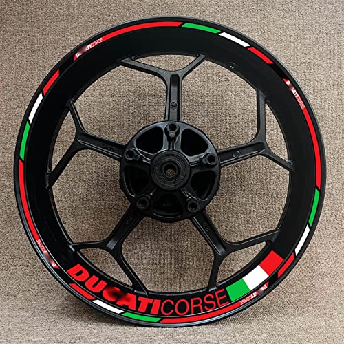 Felgenband Motorrad 17 Zoll Reifen Für Ducati Corse V4 797 748 1098 S 821 696 Monster 1100 Radaufkleber Mit Reflektierenden Streifen (Color : 8) von ROANNY