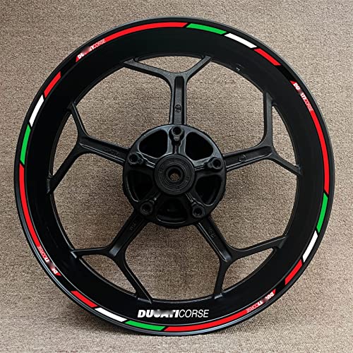 Felgenband Motorrad Felgenaufkleber Reifen Für Ducati Corse V4 797 748 1098 S 821 696 Monster 1100 Reflexstreifen Aufkleber Felgenaufkleber (Color : 15) von ROANNY