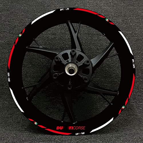 Felgenband Motorrad Reifen Rad Logo Aufkleber Reflektierende Streifen Aufkleber Für Ducati V4 797 748 1098 S 821 696 Monster 1100 (Color : 15) von ROANNY