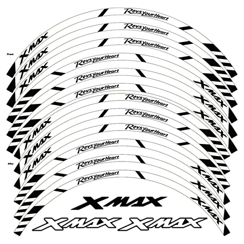 ROANNY Felgenband Für Yamaha Xmax 150 250 300 Xmax300 Xmax250 Xmax150 Motorrad-Radaufkleber, Reflektierender Felgenaufkleber, Accessori-Streifenband (Color : E) von ROANNY