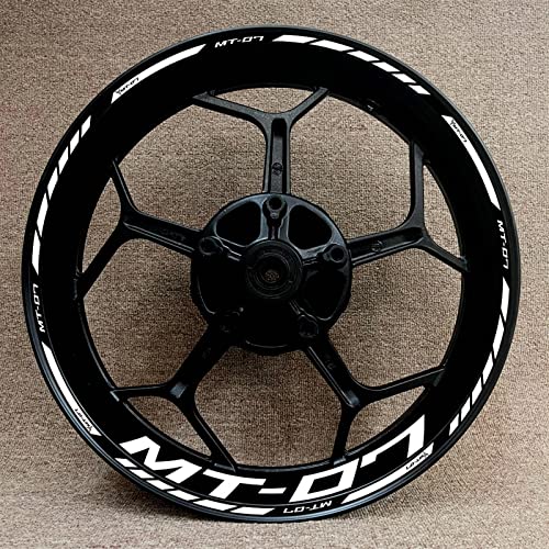 ROANNY Felgenband Komplettes Set Für Yamaha MT-07 Motorradnaben-Modifikationsaufkleber MT07 Logo Felgendekoration Reflektierender Aufkleber (Color : 12) von ROANNY