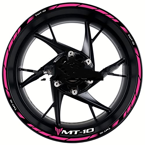 ROANNY Felgenband Motorrad-Vorder- Und Hinterreifen, Wasserdichter Logo-Aufkleber, Reflektierender Streifen, Felgenset, Aufkleber Für Yamaha MT-10 Mt10 (Color : 10) von ROANNY