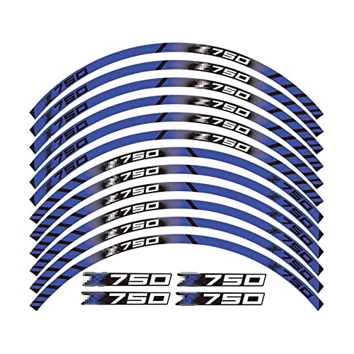 ROANNY Felgenband Motorrad Vorder- Und Hinterreifen Felge Reflektierende Aufkleber wasserdichte Aufkleber Zubehör Logo Für Kawasaki Z750 Z750 (Color : Blu) von ROANNY