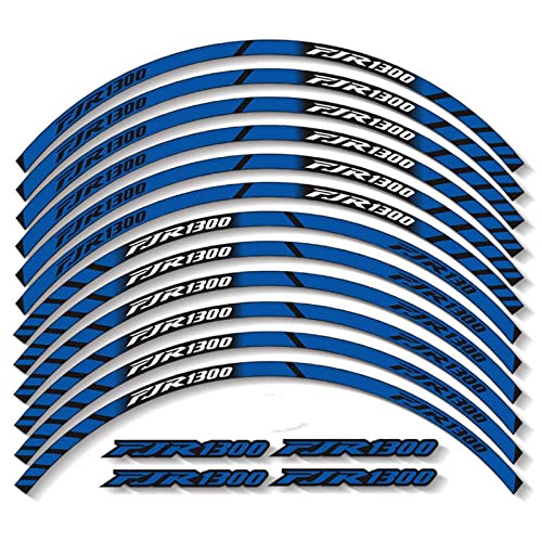 ROANNY Felgenband Zubehör Motorrad Reflektierender Felgenrand Emblemstreifen Reflektierende Felgenaufkleber Abziehbilder Für Yamaha FJR1300 FJR 1300 (Color : Blu) von ROANNY