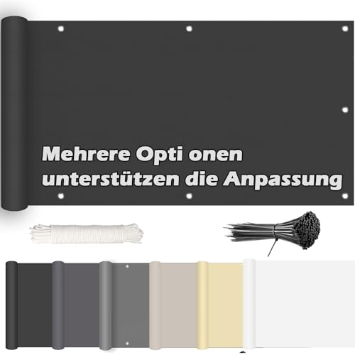 ROBAG Balkon Sichtschutz Sichtschutz für Balkon, Balkongeländer sichtschutz Wind- und UV-Schutz 100% Privatsphäre, für Gartenzaun Balkonzaun, 75x900cm, Anthrazit von ROBAG