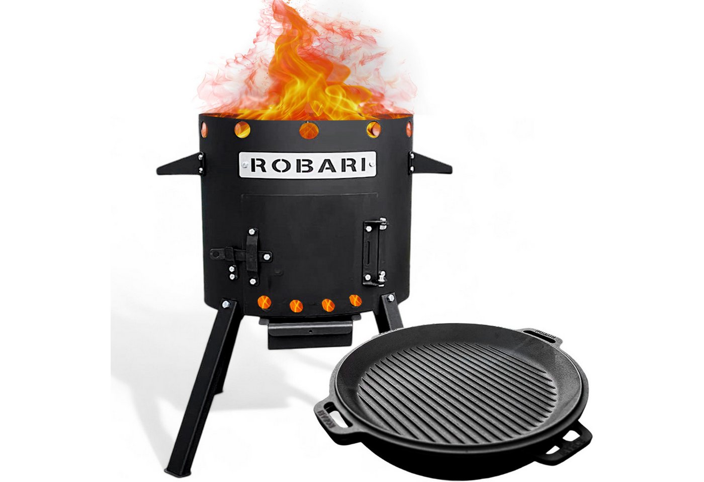 ROBARI Holzkohlegrill Robari Utschak Set mit Kasan aus Gusseisen selbst konfigurieren von ROBARI