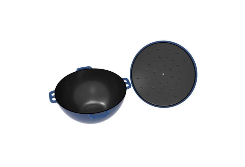 ROBARI Wok Kasan ROBARI Wok ASIA 12 Liter mit Deckel aus Gusseisen emailliert von ROBARI