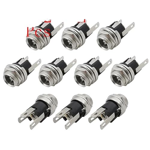 ROBAUN 10 Stücke 5,5x2,1mm DC Strom Männlich Weiblich Adapter DC-022 DC-025M DC-005 DC-022B DC Stromversorgung Stecker Jack Buchse stecker(C 10Pcs) von ROBAUN