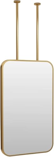 ROBAUN Anpassbarer rechteckiger Spiegel, an der Decke montierter Hängespiegel, moderner Goldener dekorativer Spiegel, Schminkspiegel for die Wand im Wohnzimmerflur(23.6" L x 15.7" W) von ROBAUN