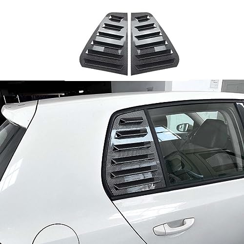 ROBAUN Auto-Heckfenster-Fensterladen-Abdeckungsverkleidung für VW Golf 6 MK6 2008-2012, 2 Stück Fensterlamellen-Seitenlüftungsverkleidung,Carbon Fiber Look von ROBAUN