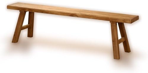 ROBAUN Bauernhaus-Holzbank for das Ende des Bettes, Eingangsholzbank im rustikalen Esszimmer(39.3 * 10.2 * 17.7in/100 * 26 * 45cm) von ROBAUN
