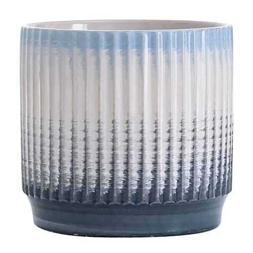 ROBAUN Keramik-Pflanzgefäß mit Ablaufloch und Untersetzer – 21 cm runder Pflanztopf for Pflanzen im Innen- und Außenbereich, Heimdekoration von ROBAUN