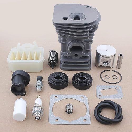 ROBAUN [Werkzeugzubehör] Gardening Tools 42-mm-Zylinderkolben-Luftfiltersatz, kompatibel mit Husqvarna 340 345 350 Kettensäge 503870276 537024002w Öldichtung Ansaugrohr AV-Pufferfeder von ROBAUN