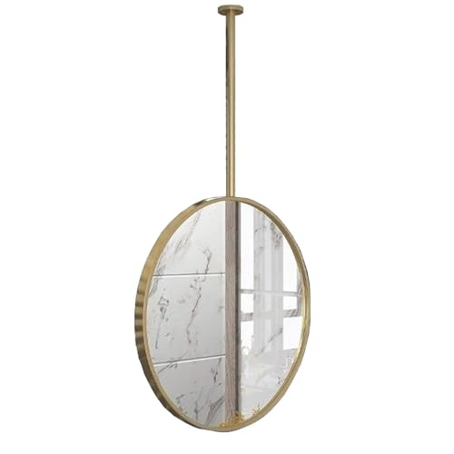 Runder Kosmetikspiegel mit Metallrahmen, an der Decke hängender Badezimmerspiegel(Diameter-60CM/23.6INCH) von ROBAUN