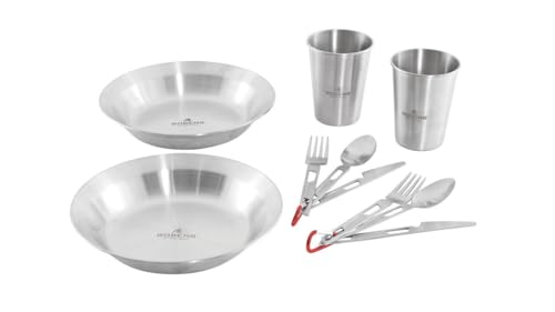Robens Sierra Steel Meal Set ×2 Komplettes Service, Edelstahl, für Erwachsene, Uni, mehrfarbig, Einheitsgröße von ROBENS