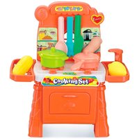 Spielküche 2 in 1 mit Einkaufswagen und Wasserhahn Robincool Coocking Set 29x13x31 cm Farbe Orange mit 11 Zubehör Inklusive Spielküche 2 in 1 mit Einkaufswagen und Wasserhahn Robincool Coocking Set 29x13x31 cm Farbe Orange mit 11 Zubehör Inklusive von ROBINCOOL