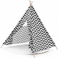 Tipi Zelt Kinder Montesori Robincool Koda 120x120x150 cm für Innen- und Außenbereich Geometrisches Design Lichter Teppich von ROBINCOOL