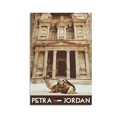 ROBLUX Petra Jordan Vintage-Reiseposter, Landschaft, 20 x 30 cm, Wandkunst, Kunstdruck, Leinwand-Kunst-Poster, modernes Familienschlafzimmer-Dekor-Poster von ROBLUX