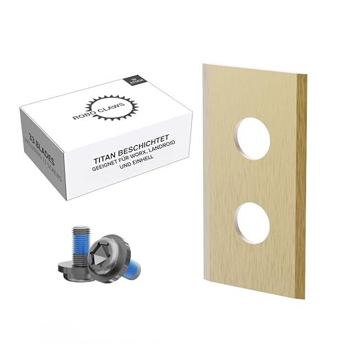 ROBO CLAWS® 33x Mähroboter Ersatzmesser für Worx Landroid & Einhell – Ultra scharf & bruchsicher – Carbonstahl mit Titan-Karbid-Beschichtung – Inkl. Schrauben – Passend für M500 Plus, M700, 550 von ROBO CLAWS