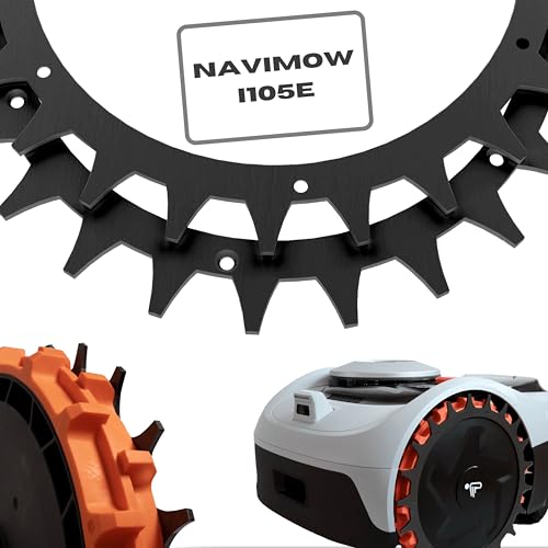 ROBO Claws® Edelstahl Spikes Navimow i105E - i108E Modelle Premium Black 3mm stark Mähroboter Spikes Entgratet 14x Edelstahl Schrauben Traktionsverbesserung für Navimow Spikes 255 mm (Schwarz) von ROBO CLAWS