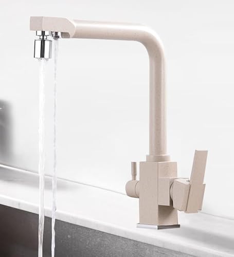 3-in-1 Wasserhahn Küchenspüle Spülbecken Wasserreiniger Direkter Trinkwasserhahn mit beigem Dual-Modus von ROBOTA