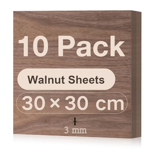 ROBOTIME Sperrholzplatte 3mm 10 Stück Walnuss Holzplatte Zuschnitt Nach Maß,Multiplex Platte Holz Laser Leimholzplatte Laserschnitt, CNC Router, Durchbrochenes 30CM*30CM ROBOTIME Sperrholzplatte 3mm 10 Stück Walnuss Holzplatte Zuschnitt Nach Maß,Multiplex Platte Holz Laser Leimholzplatte Laserschnitt, CNC Router, Durchbrochenes 30CM*30CM von ROBOTIME